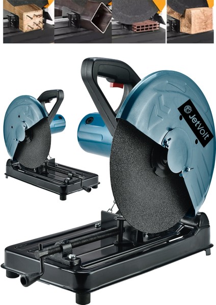 Jetvolt Profesyonel 2000W 355MM Bakır Sargılı Metal Şanzıman Profil Metal Kesme Makinesi - Mavi