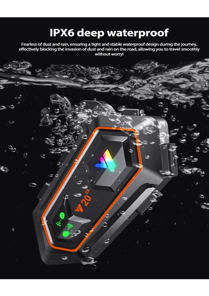 Y20 2x 1000M Telsiz Mesafeli 2 Kişi Bağlantılı Bluetooth Kask Kulaklık Fenerli Intercom - Lisinya fiyatları