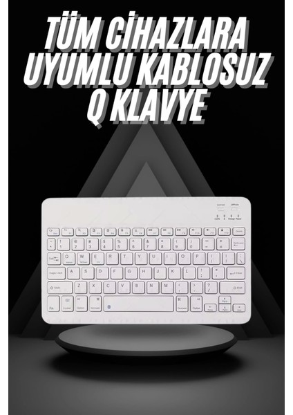 Q Klavye Türkçe Bluetooth Klavye Tüm Cihazlara Uyumlu Kablosuz