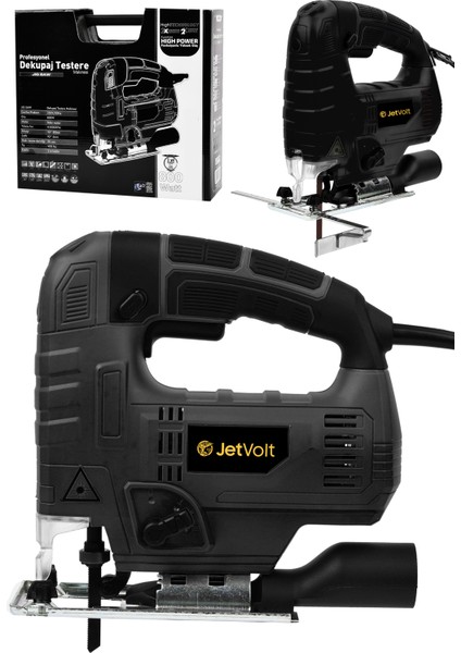 Jetvolt 800W Bakır Sargılı Professional Devir Ayarlı Dekupaj Bıçkı Testere Makinası - Siyah