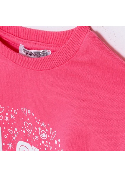 Kız Bebek Sweatshirt - Tayt Motto Girl Bisiklet Yaka Uzun Kol Reçme Paça modelleri