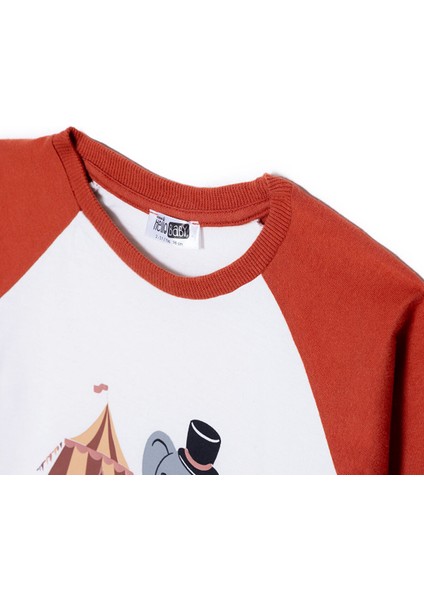 Erkek Bebek Circus Uzun Kol Tshirt Bisiklet Yaka Uzun Kol modelleri