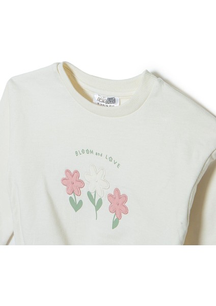 Kız Bebek Sweatshirt - Tayt Forest Flower Uzun Kol Reçme Paça modelleri
