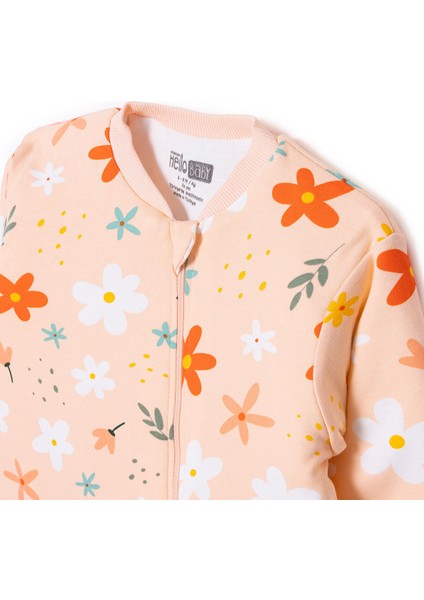 Kız Bebek Uyku Tulumu Fermuarlı Bisiklet Yaka Uzun Kol Ribanalı modelleri