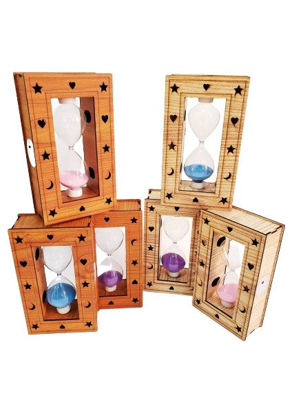 Ahşap Işıklı Kum Saati - Lisinya