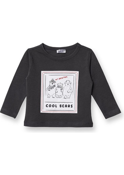 Erkek Bebek Uzun Kol Tshirt Cool Boy Bisiklet Yaka