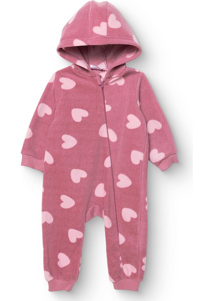 Kız Bebek Polar Patiksiz Tulum Uzun Kol Lastikli Paça