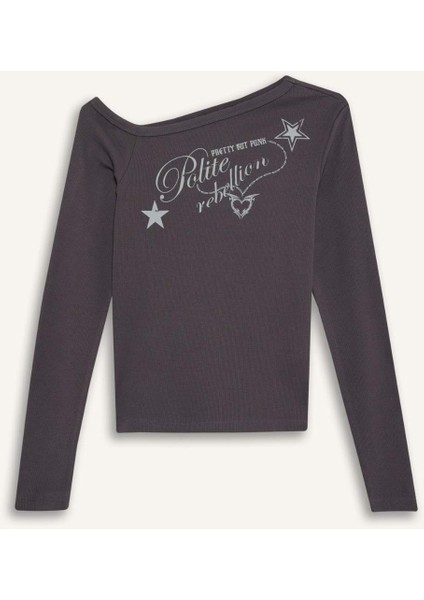 Coool Fitted Açık Omuzlu Fitilli Kaşkorse Uzun Kollu Tişört modelleri