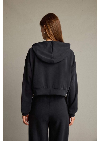 Kapüşonlu Modal Fermuarlı Sweatshirt G2915AX25AU