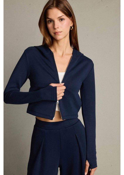 Kapüşonlu Fermuarlı Modal Hırka G2956AX25AU