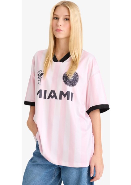 MLS Oversize Geniş Kalıp Sırt Baskılı Kısa Kollu Tişört G0480AX25AU fırsatları