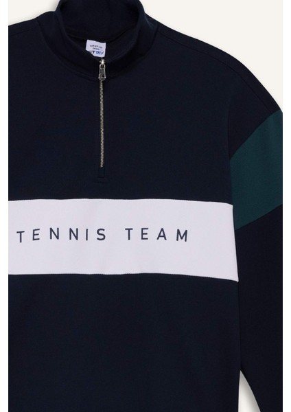 Fit Boxy Fit Dik Yaka Yarım Fermuarlı Sporcu Sweatshirt F0199AX25AU fiyatları