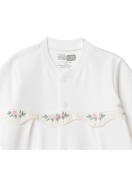 Kız Bebek Yenidoğan Patikli Tulum Çıtçıtlı Interlok Bisiklet Yaka Uzun Kol modelleri