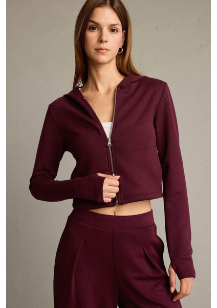 Kapüşonlu Fermuarlı Modal Hırka G2956AX25AU