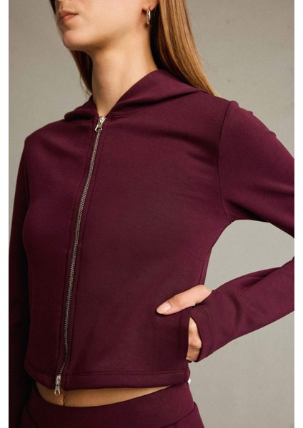 Kapüşonlu Fermuarlı Modal Hırka G2956AX25AU indirimleri