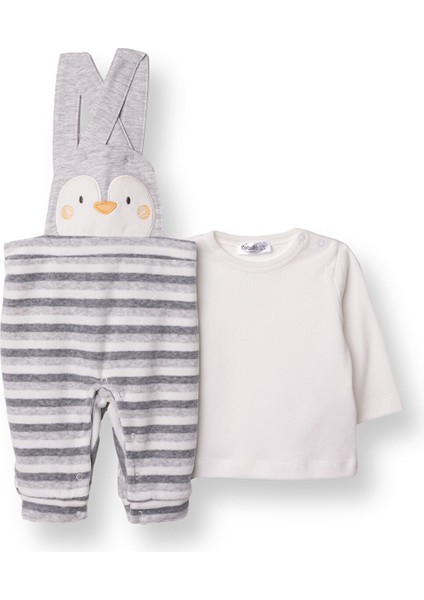 Erkek Bebek Yenidoğan Salopet-Sweatshirt Çıtçıtlı Happy Penguin Bisiklet Yaka Uzun Kol Patiksiz Paç modelleri