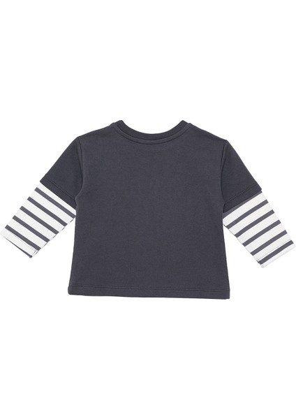 Erkek Bebek Cool Boy Uzun Kol Tshirt Iki Iplik Bisiklet Yaka Uzun Kol fiyatları