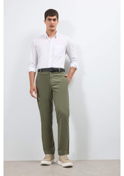 Regular Fit Düz Paça Chino Kanvas Pantolon E8064AX25AU