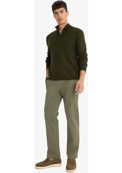 Regular Fit Düz Paça Chino Kanvas Pantolon E8064AX25AU fırsatları