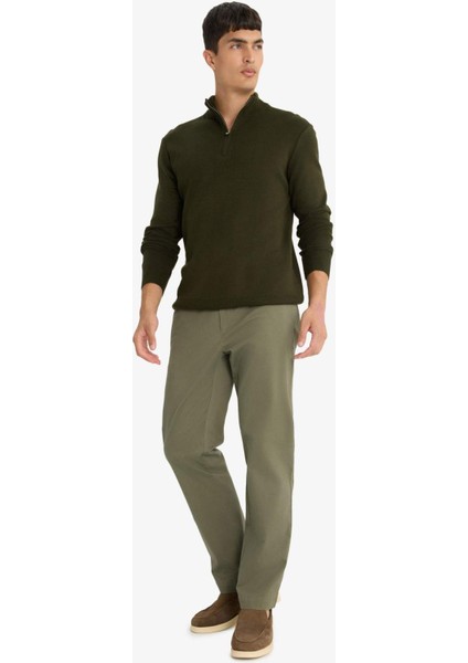 Regular Fit Düz Paça Chino Kanvas Pantolon E8064AX25AU indirimleri
