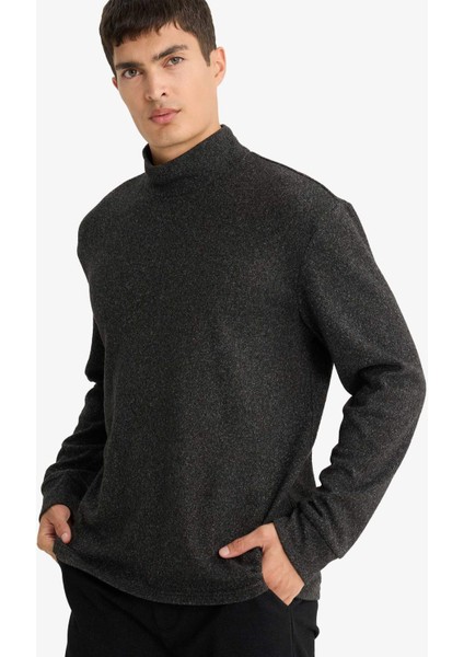 Regular Fit Yarım Balıkçı Yaka Sweatshirt E9625AX25AU