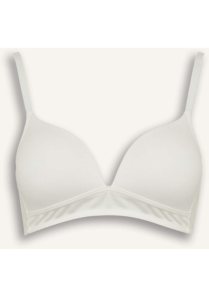 Dantel Detaylı Pamuklu Kaplı Pedli Balensiz Bra-Fall in Love X9027AZ25AU