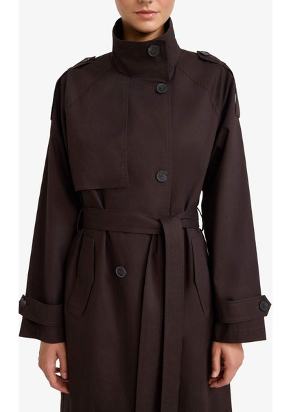 Regular Fit Kemerli Pamuklu Uzun Trençkot F5519AX25AU indirimleri