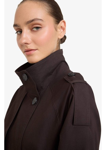 Regular Fit Kemerli Pamuklu Uzun Trençkot F5519AX25AU