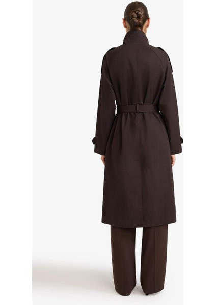 Regular Fit Kemerli Pamuklu Uzun Trençkot F5519AX25AU