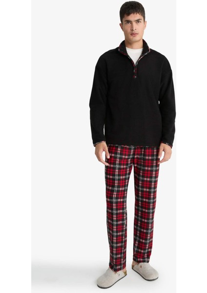 Regular Fit Cepli Polar Kareli Pijama Altı G2730AX25WN fiyatları