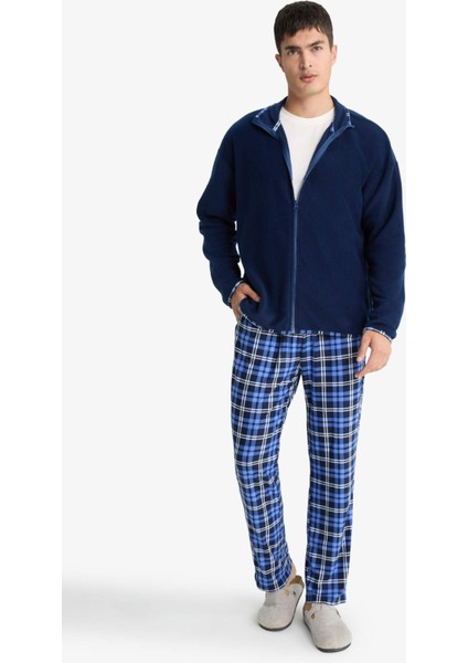 Regular Fit Cepli Polar Kareli Pijama Altı G2730AX25WN