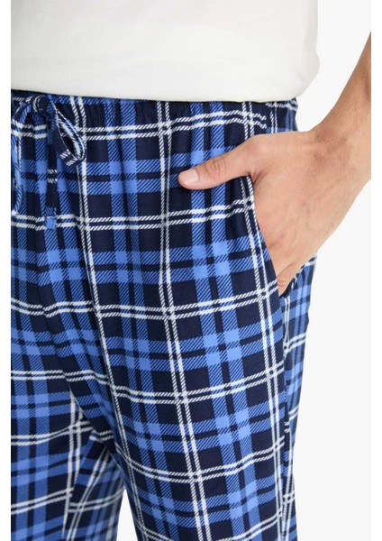 Regular Fit Cepli Polar Kareli Pijama Altı G2730AX25WN