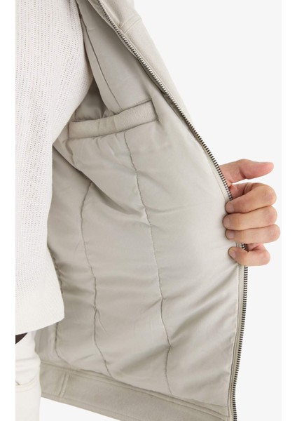 Slim Fit Dar Kesim Gömlek Yaka Fermuarlı İç Cepli Süet Mevsimlik Baharlık Ceket Mont A3254AX25AU