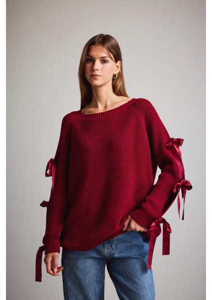 Kayık Yaka Fiyonk Detaylı Kazak G3338AX25AU fırsatları