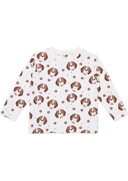 Uzun Kol Tshirt Happy Animals Bisiklet Yaka