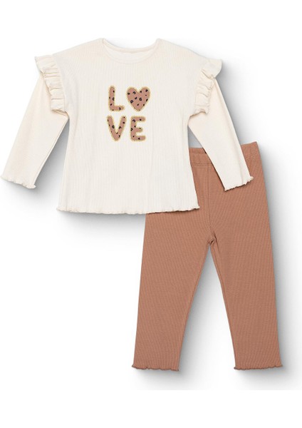 Kız Bebek Leopar Bluz-Tayt Kaşkorse Reçme Paça