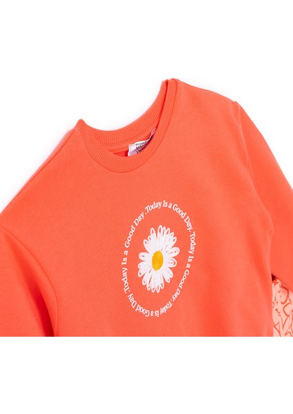 Kız Bebek Sweatshirt - Tayt Motto Girl Bisiklet Yaka Uzun Kol Reçme Paça modelleri