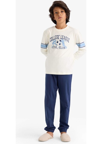 Erkek Çocuk Pijama Takımı Baskılı Uzun Kollu Üst Uzun Alt F3347A825WN fiyatları