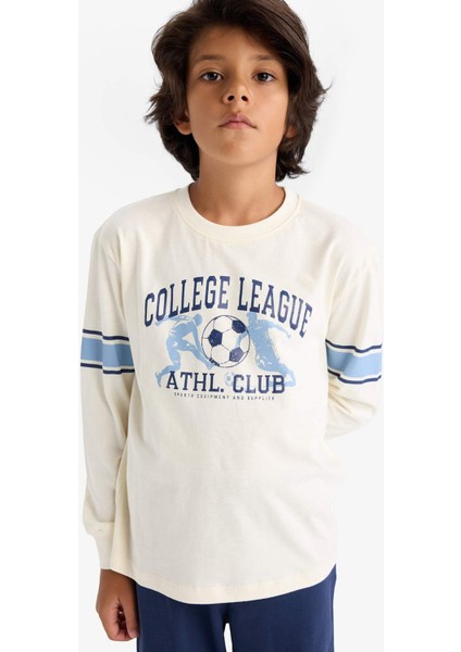 Erkek Çocuk Pijama Takımı Baskılı Uzun Kollu Üst Uzun Alt F3347A825WN modelleri