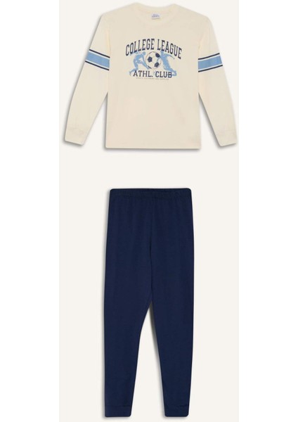 Erkek Çocuk Pijama Takımı Baskılı Uzun Kollu Üst Uzun Alt F3347A825WN