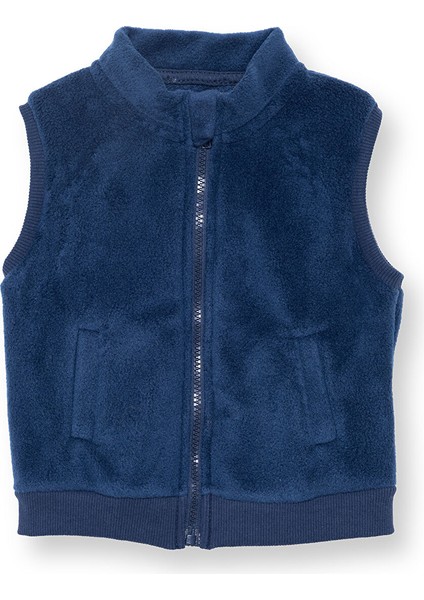 Erkek Bebek Polar Yelek Fermuarlı Hakim Yaka Atlet Kol