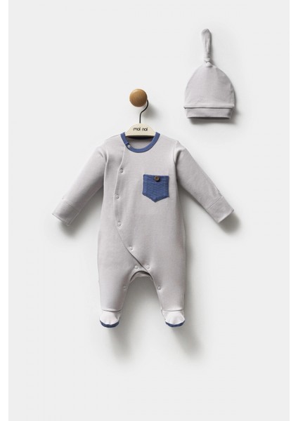 Moi Noi Şapkalı Tulum MNB1250 Gri