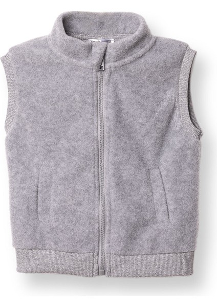 Erkek Bebek Polar Yelek Fermuarlı Hakim Yaka Atlet Kol