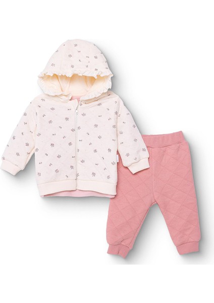 Kız Bebek Yenidoğan Petite Fleurs Sweatshirt-Hırka-Patik Bisiklet Yaka Uzun Kol Patiksiz Paça modelleri