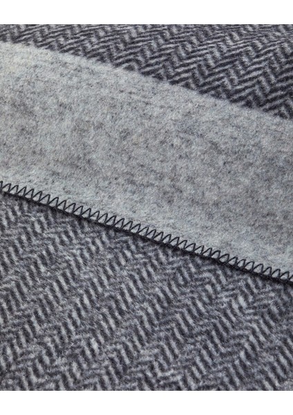 Modern Chevron Pamuk Akrilik Çift Kişilik Battaniye 200X220 cm Koyu Gri fiyatları