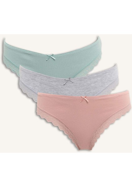 Dantel Detaylı Ribana 3'lü Brazilian Külot D8672AX25AU