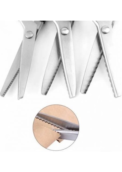 Zikzaklı Kesim Makası Desenli Tırtıklı Oya Makası Terzi Kumaş ( Lisinya ) modelleri