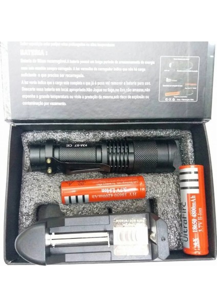 Km 87 Polis Tipi Zoomlu Şarjlı Metal Dağ Kamp Cep Feneri ( Lisinya )