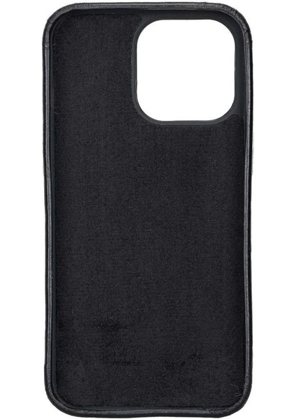 Apple iPhone 13 Pro Uyumlu Deri Arka Kapak Rock Rst1 Siyah modelleri
