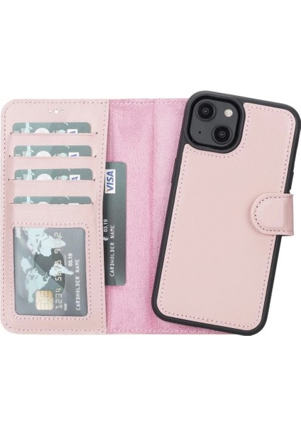 Apple iPhone 14 Uyumlu Deri Cüzdanlı Kılıf Mwwn Nu2 Pembe indirimleri